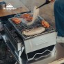 Outdoor Stainless Steel Fire Pit, Camping BBQ Fire Rack, Portable Foldable Fire Stove for Heating & Camping MT-6-LT