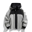 Color Block Trendy Korean Style Spring Autumn Outdoor Jacket for Men, Windproof Hiking Coat for Sports